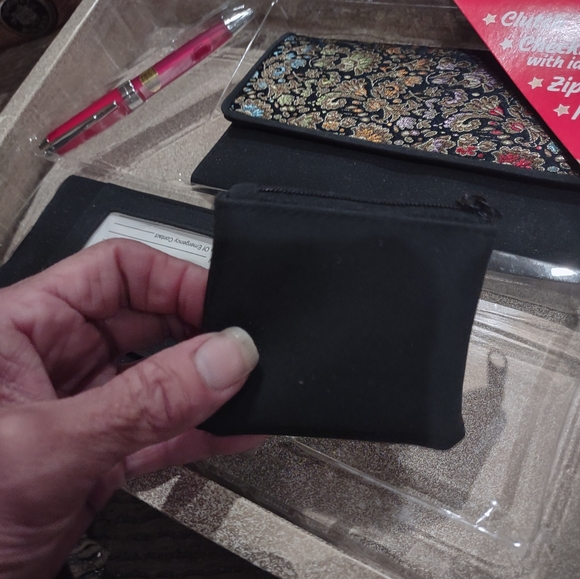 Vtg wallet coin purse check book cover and pen gift set Y2K new deadStock in box - Picture 3 of 9